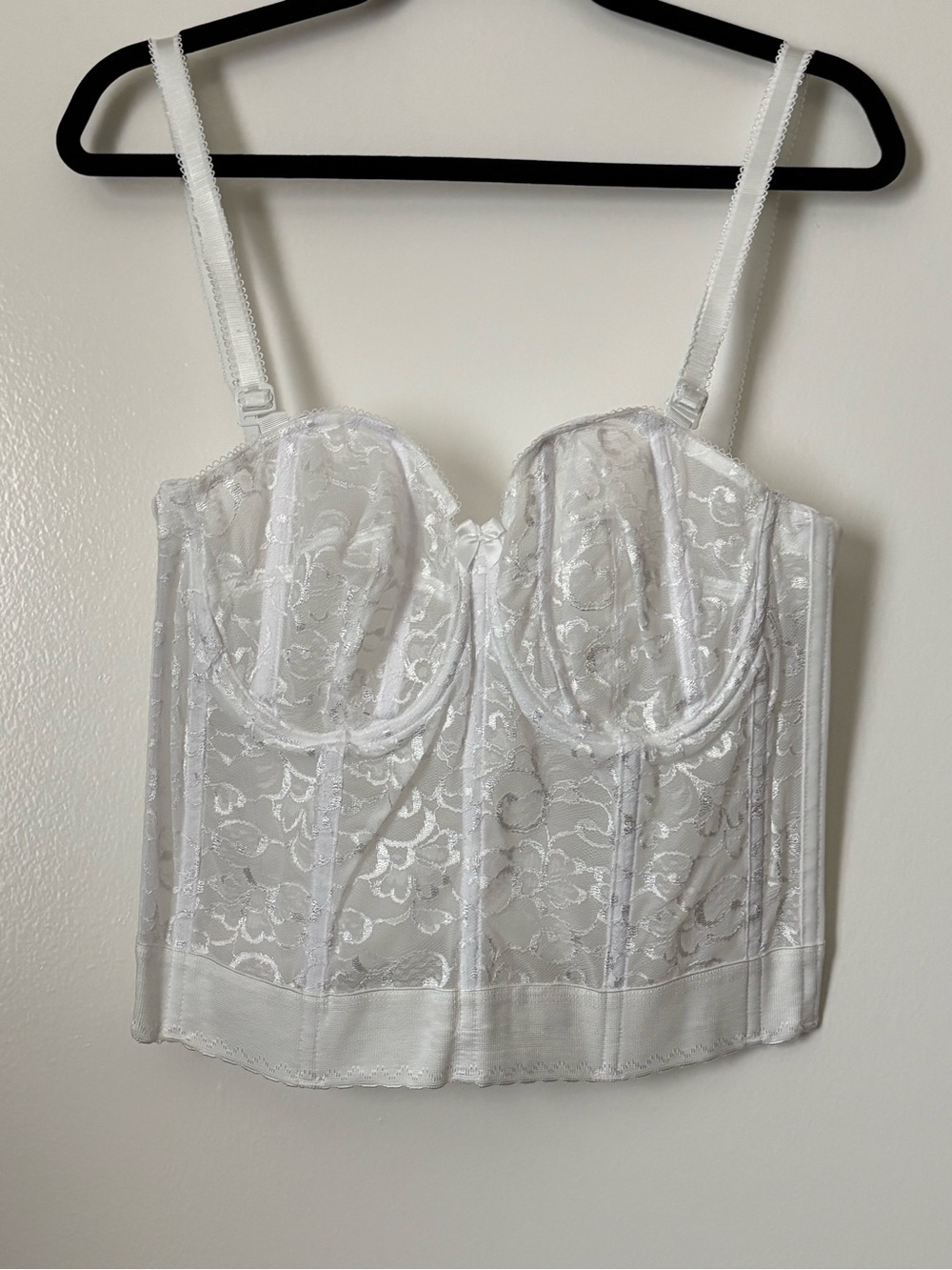 Goddess White Lace Longline Underwire Corset Top